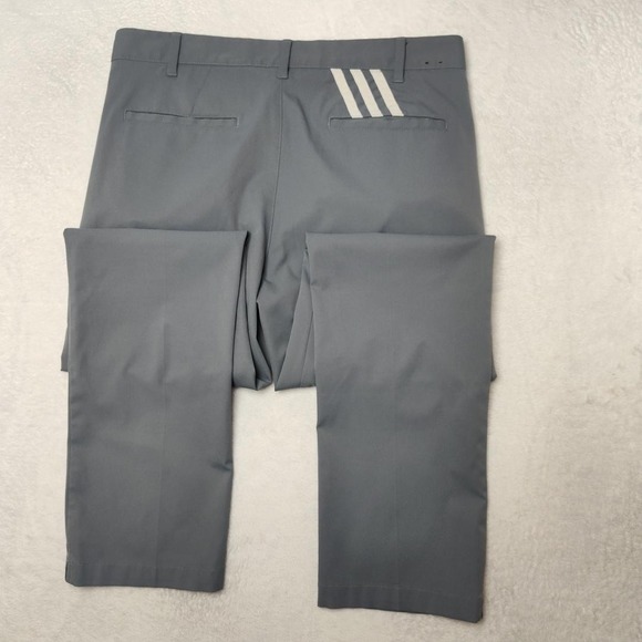 Adidas Pants Mens 32x32 Gray Golf Chino Slim Microfiber Polyester Pockets Flat - Picture 6 of 12